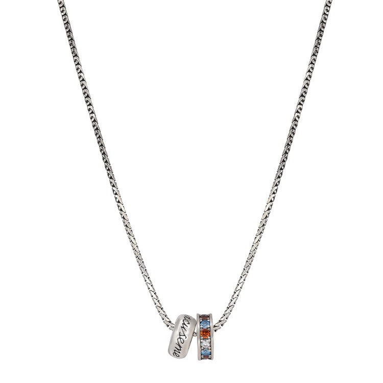 Simple letter colored diamond necklace women's sweatshirt clavicle chain new niche design luxury accessories wholesale